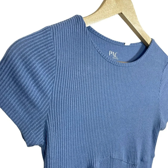 PacSun Women’s Ribbed Fitted Cropped Tee in Blue Size S - Picture 5 of 10